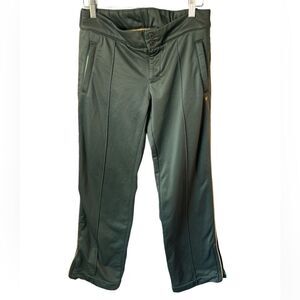 American Eagle Track Sweatpants Low Rise Zip Green Gold Size 6 Y2k Sporty Retro